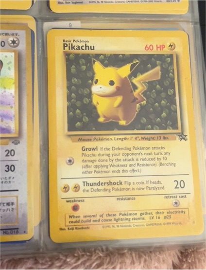 1999 Pokémon #1 Pikachu Ivy Black Star Promo — front