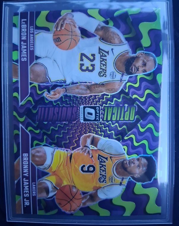 2024-25 Donruss Optic Optical Illusions #2 LeBron James/Bronny James Jr. — front