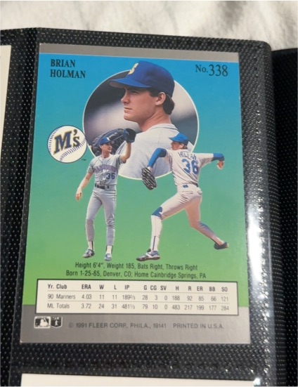 1991 Fleer #338 Brian Holman — front