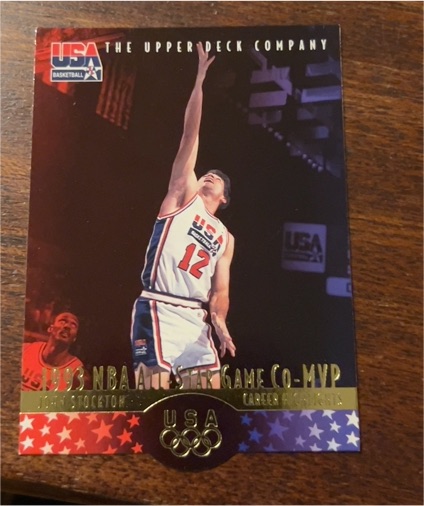 1996 Upper Deck #37JS1 John Stockton NBA All-Star Game Co-MVP USA Basketball — front