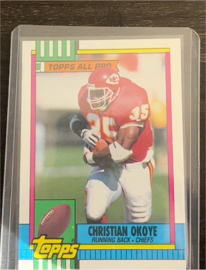1990 Topps #253 Christian Okoye — front