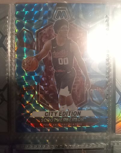 2023-24 Panini Mosaic #275 Scoot Henderson City Edition Green Mosaic Prizm — front