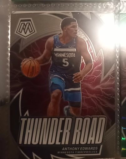 2023-24 Panini Mosaic Thunder Road #5 Anthony Edwards — front