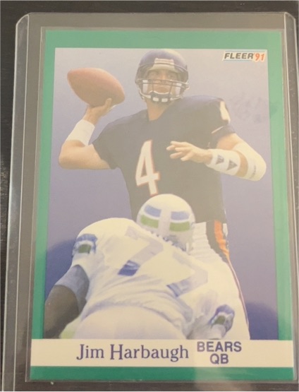 1991 Fleer #220 Jim Harbaugh — front