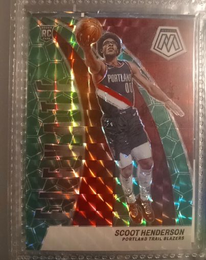 2023-24 Panini Mosaic #9 Scoot Henderson Elevate Green Mosaic Prizm — front
