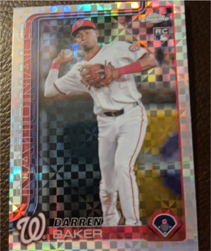 2025 Topps Chrome #231 Darren Baker X-Fractor Rookie Card — front