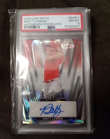 2024 Leaf Metal #BARL1 Rhett Lowder Autograph R/W/B Lava — front