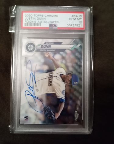 2020 Topps Chrome #RA-JD Justin Dunn Rookie Autographs — front