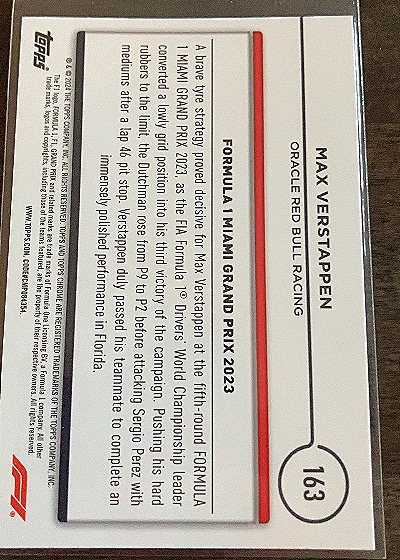 2024 Topps Chrome Formula 1 #163 Max Verstappen — back