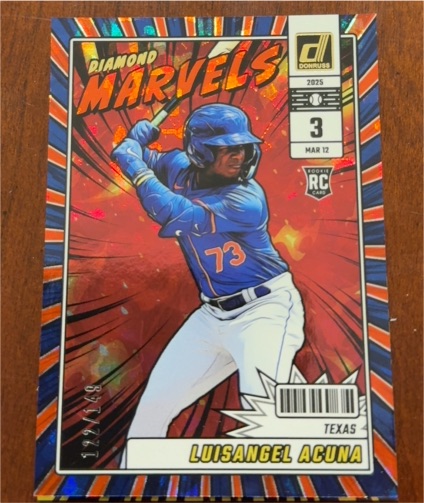 2025 Donruss #3 Luisangel Acuna Diamond Marvels — front