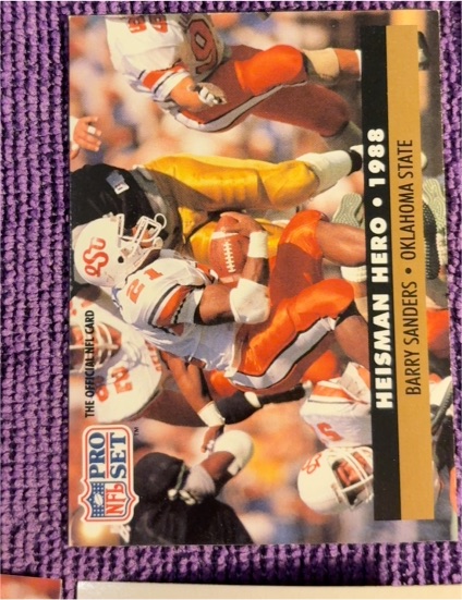 1991 Pro Set #39 Barry Sanders Heisman Hero 1988 — front