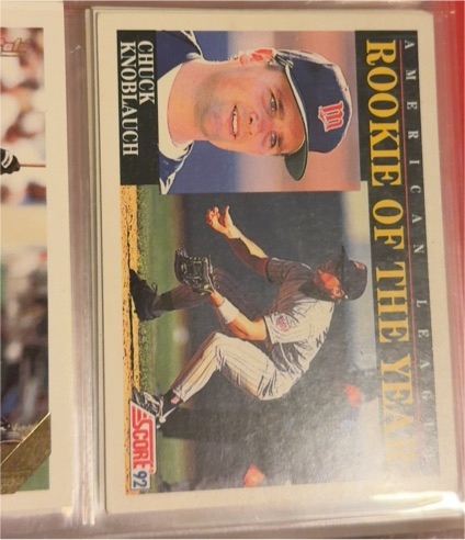 1992 Score #792 Chuck Knoblauch Rookie Of The Year Minnesota Twins — front