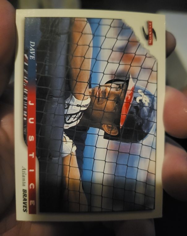 1996 Score #51 Dave Justice Dugout Collection — front