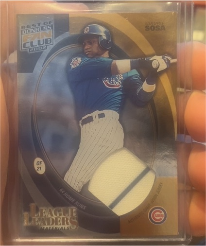 2002 Donruss Best of Fan Club League Leaders #LL32 Sammy Sosa — front
