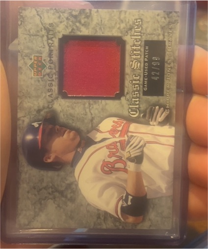 2003 Upper Deck Classic Portraits Stitches #99-CJ Chipper Jones — front