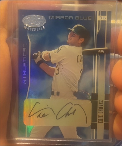 2003 Leaf Certified Materials Mirror Blue #38 Eric Chavez — front