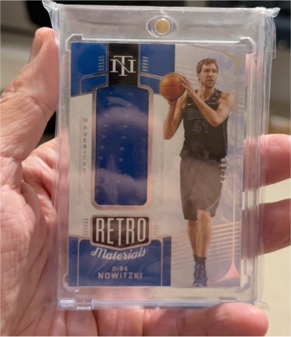 2021-22 Panini National Treasures Retro Materials Dirk Nowitzki — front