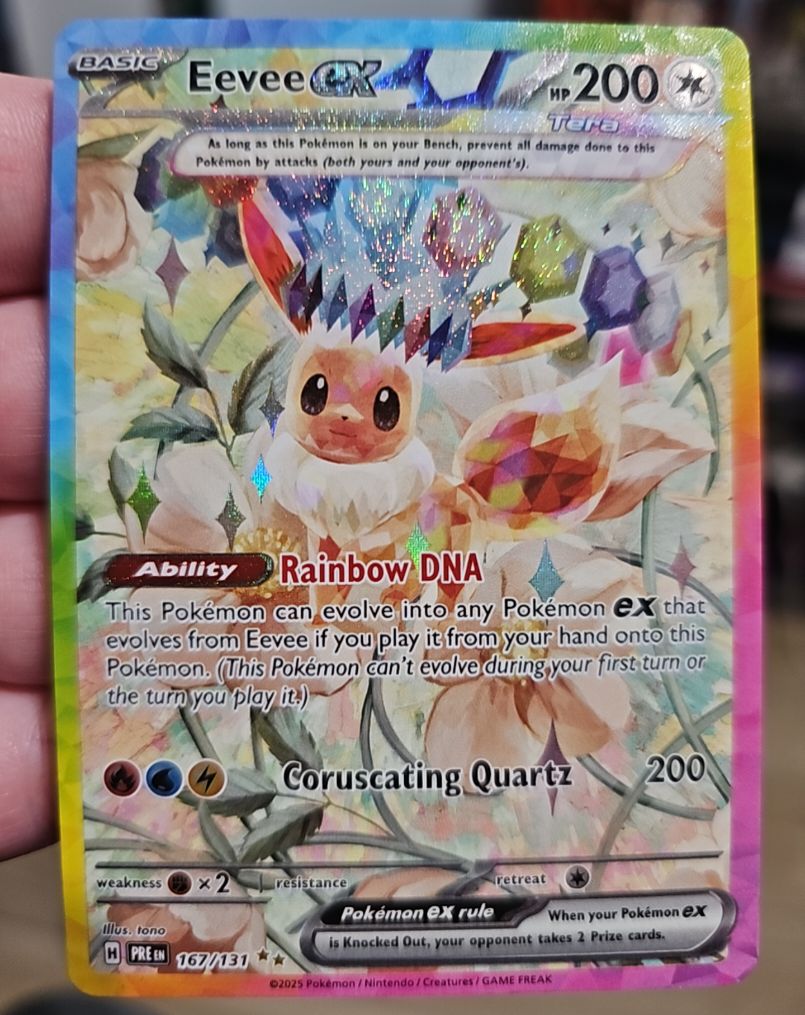 2025 Pokemon Prismatic Evolutions #167 Eevee ex — front
