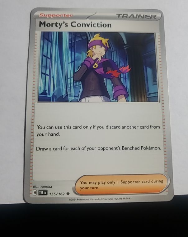 2024 Pokémon Scarlet & Violet Temporal Forces #155 Morty's Conviction — front