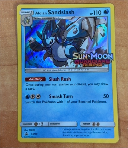 Pokemon TCG Sun & Moon Guardians Rising #SM18 Alolan Sandslash — front