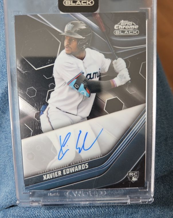 2023 Topps Chrome Black Xavier Edwards Rookie Card — front