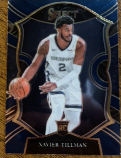 2020-21 Panini Select #95 Xavier Tillman Blue Rookie Memphis Grizzlies — front