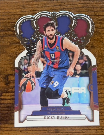 2023-24 Panini Crown Royale Euroleague Die-Cut #9 Ricky Rubio — front