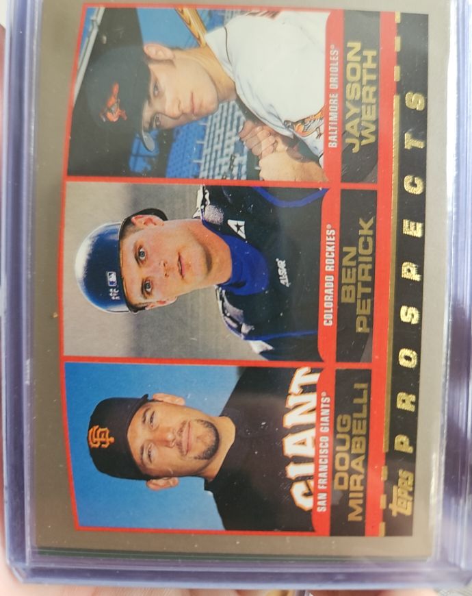 2000 Topps #448 Doug Mirabelli / Ben Petrick / Jayson Werth — front