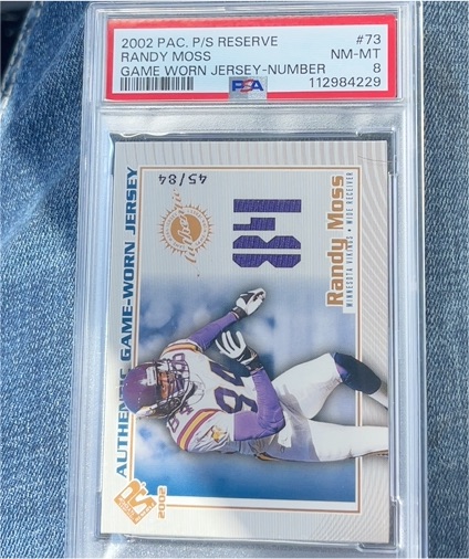 2002 Pacific Private Stock Reserve #73 Randy Moss — front