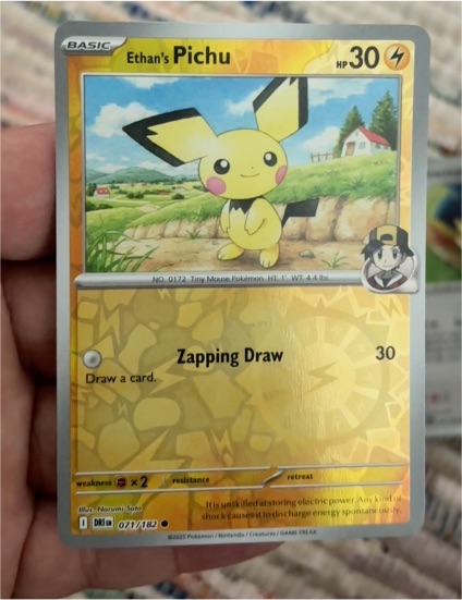 2025 Pokémon #071 Ethan's Pichu — front