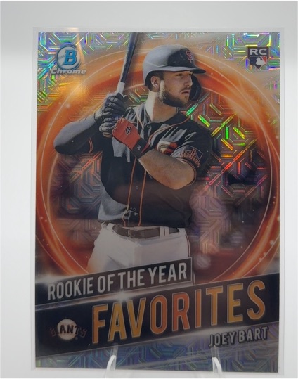 2021 Bowman Chrome #RRY-JB Joey Bart Rookie of the Year Favorites Mojo Refractor — front