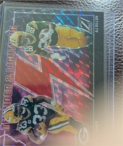 2023 Panini Zenith #9 Aaron Jones / AJ Dillon Thunder and Lightning Red — front
