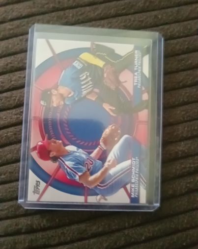2025 Topps Series 2 Dynamic Duos #DD-12 Mike Schmidt / Trea Turner — front