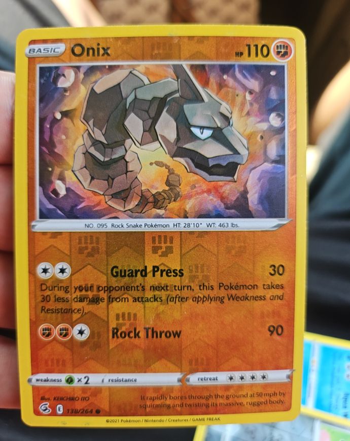 2021 Pokemon Fusion Strike #138 Onix — front