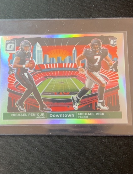 2024 Panini Donruss Optic #14 Michael Penix Jr. & Michael Vick Dual Downtown — front