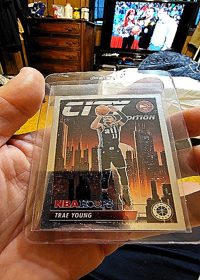 2023-24 Panini NBA Hoops Premium Stock City Edition #28 Trae Young — front