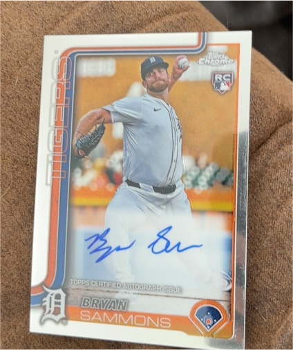2025 Topps Chrome #RA-BSA Bryan Sammons Rookie Auto — front