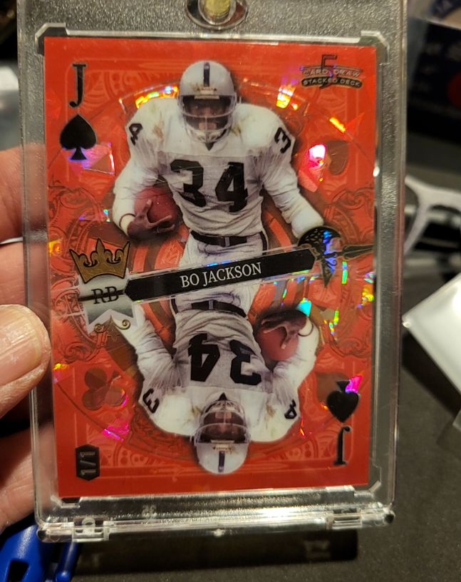 2024 Wild Card 5 Card Draw Stacked Deck Bo Jackson Jack of Spades — front