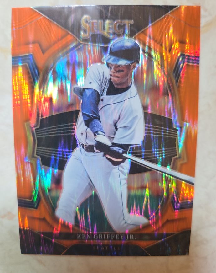 2023 Panini Select - Concourse Ken Griffey Jr #63 Orange Flash Prizm — front