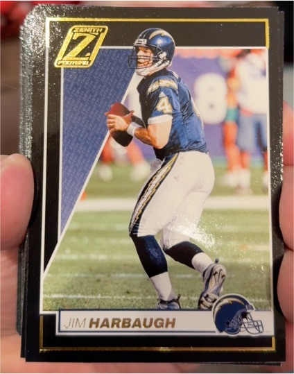 1997 Zenith #4 Jim Harbaugh — front