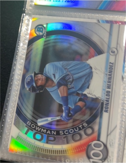 2020 Bowman Chrome #BTP-100 Ronaldo Hernandez Bowman Scouts Top 100 — front