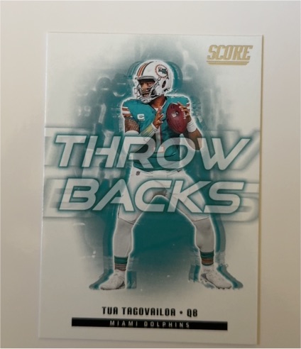 2025 Panini Score #22 Tua Tagovailoa Throwbacks — front