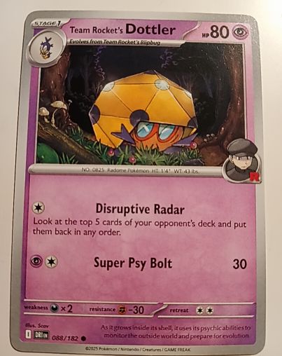 2025 Pokémon TCG SV10: Destined Rivals #088 Team Rocket's Dottler — front