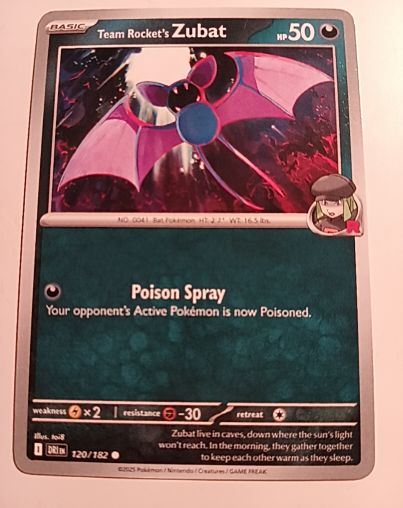 2023 Pokémon SV10: Destined Rivals #120 Team Rocket's Zubat — front