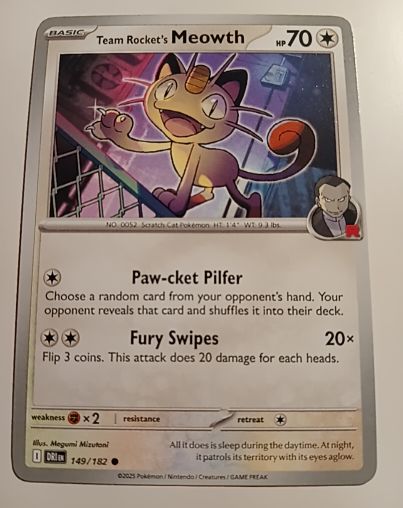 2025 Pokémon SV10 #149 Team Rocket's Meowth — front