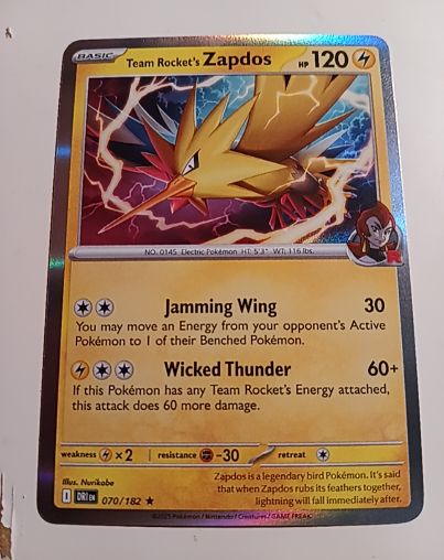 2025 Pokémon #070 Team Rocket's Zapdos — front