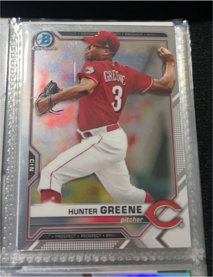 2021 Bowman Chrome Prospects #BCP-127 Hunter Greene — front
