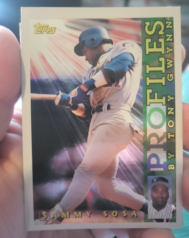 1996 Topps Profiles by Tony Gwynn #NL-09 Sammy Sosa — front