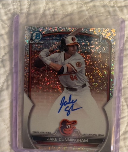 2023 Bowman Chrome Draft #CDA-JCU Jake Cunningham Chrome Prospect Autographs — front