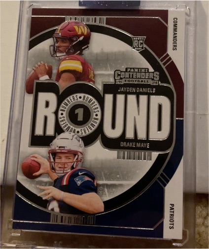 2024 Panini Contenders Round Numbers #1 Jayden Daniels/Drake Maye — front